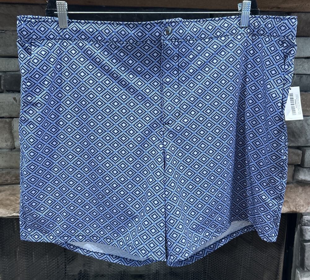 Men’s LANDS’ END Sunset Swim Trunks Shorts Deep Sea Navy Size XXL NWT *A6